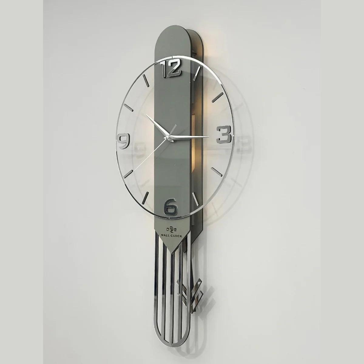 Premium Acrylic LED Wall Clock with Pendulum | Modern Luxury Home Decor
