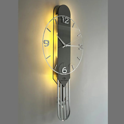 Premium Acrylic LED Wall Clock with Pendulum | Modern Luxury Home Decor