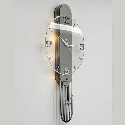 Premium Acrylic LED Wall Clock with Pendulum | Modern Luxury Home Decor
